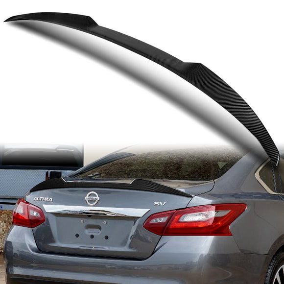 W-Power ABS V-Style Rear Trunk Lip Spoiler Wing For 2016-2018 Nissan Altima Sedan 4DR -Carbon Fiber Look