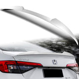 W-Power ABS V-Style Rear Trunk Lip Spoiler Wing For 2022-2025 Honda Civic Sedan -Pearl White