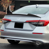 W-Power ABS V-Style Rear Trunk Lip Spoiler Wing For 2022-2025 Honda Civic Sedan -Unpainted Matte Black