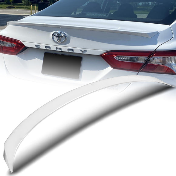 W-Power ABS OE-Style Rear Trunk Lip Duckbill Spoiler Wing For 2018-2024 Toyota Camry Sedan -Pearl White