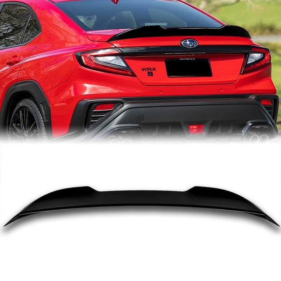 W-Power ABS V-Style Rear Trunk Lip Duckbill Spoiler Wing For 2022 - 2025 Subaru WRX STi -Pearl Black