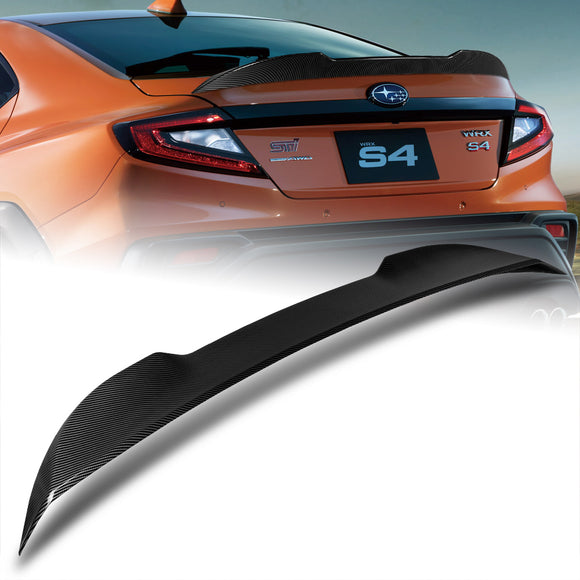 W-Power ABS V-Style Rear Trunk Lip Duckbill Spoiler Wing For 2022 - 2025 Subaru WRX STi -Carbon Fiber Look