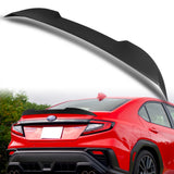 W-Power ABS V-Style Rear Trunk Lip Duckbill Spoiler Wing For 2022 - 2025 Subaru WRX STi -Unpainted Black