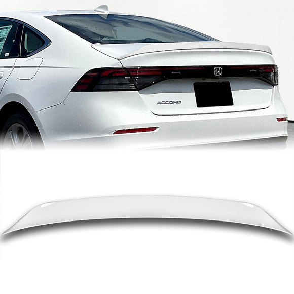 W-Power ABS OE-Style Rear Trunk Lip Duckbill Spoiler Wing For 2023 - 2025 Honda Accord 4DR/Sedan -Pearl White