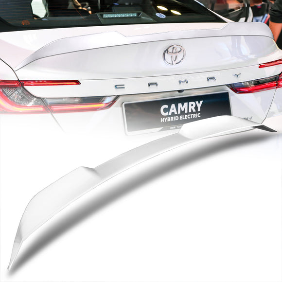 W-Power ABS V-Style Rear Trunk Lip Duckbill Spoiler Wing For 2025 - 2027 Toyota Camry -Pearl White