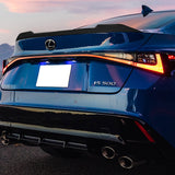 W-Power ABS F-Style Rear Trunk Lip Duckbill Spoiler Wing For 2021 - 2025 Lexus IS-Series -Carbon Fiber Look