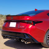 W-Power ABS F-Style Rear Trunk Lip Duckbill Spoiler Wing For 2021 - 2025 Lexus IS-Series -Unpainted Black