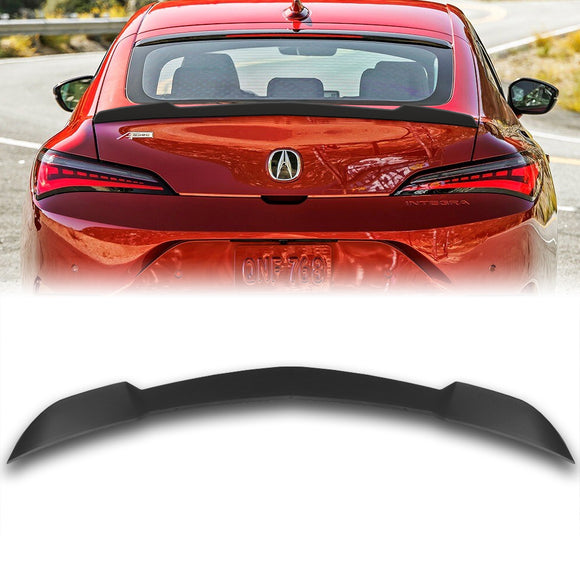 W-Power ABS V-Style Rear Trunk Lip Duckbill Spoiler Wing For 2023 - 2026 Acura Integra -Unpainted Matte Black