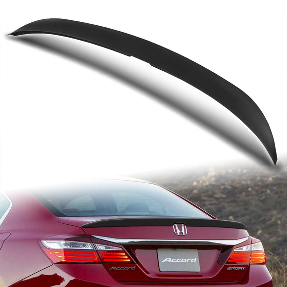 W-Power ABS OE-Style Rear Trunk Lip Duckbill Spoiler Wing For 2013 - 2017 Honda Accord 4-DR/Sedan -Unpainted Matte Black