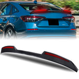 W-Power ABS STP-Style Rear Trunk Lip Duckbill Spoiler Wing with LED Sequential Light For 2022-2026 Honda Civic 4-DR/Sedan -Carbon Fiber Look