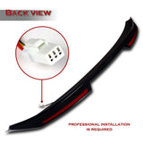 W-Power ABS STP-Style Rear Trunk Lip Duckbill Spoiler Wing with LED Sequential Light For 2023-2026 Honda Accord 4-DR/Sedan -Pearl Black