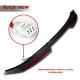 W-Power ABS STP-Style Rear Trunk Lip Duckbill Spoiler Wing with LED Sequential Light For 2023-2026 Honda Accord 4-DR/Sedan -Carbon Fiber Look