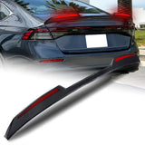 W-Power ABS STP-Style Rear Trunk Lip Duckbill Spoiler Wing with LED Sequential Light For 2023-2026 Honda Accord 4-DR/Sedan -Carbon Fiber Look