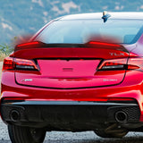 W-Power ABS STP-Style Rear Trunk Lip Duckbill Spoiler Wing with LED Sequential Light For 2015-2020 Acura TLX - Carbon Fiber Look