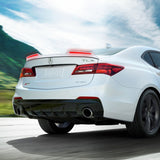 W-Power ABS STP-Style Rear Trunk Lip Duckbill Spoiler Wing with LED Sequential Light For 2015-2020 Acura TLX - Pearl White