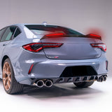 W-Power ABS STP-Style Rear Trunk Lip Duckbill Spoiler Wing with LED Sequential Light For 2021-2025 Acura TLX - Carbon Fiber Look