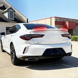 W-Power ABS STP-Style Rear Trunk Lip Duckbill Spoiler Wing with LED Sequential Light For 2021-2025 Acura TLX - Pearl White