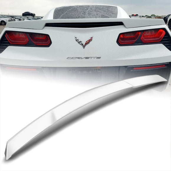 ZR51-Style Rear Trunk Lip Duckbill Spoiler ABS Wing For 2014 - 2019 Chevrolet Chevy Corvette C7 -Pearl White