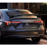 HP-Style Rear Trunk Lip Spoiler Wing For 2022-2025 Honda Civic Sedan 4-DR -ABS Unpainted Matte Black
