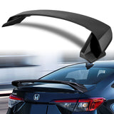HP-Style Rear Trunk Lip Spoiler Wing For 2022-2025 Honda Civic Sedan 4-DR -ABS Unpainted Matte Black