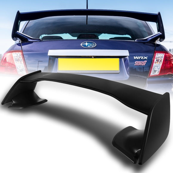 For 2008-2014 Subaru Impreza WRX Unpainted Black ABS Rear Trunk Spoiler Wing