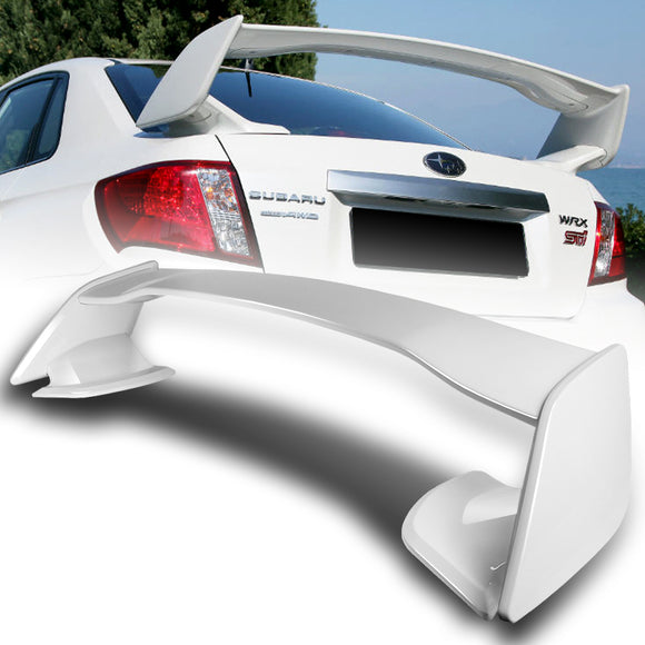 For 2008-2014 Subaru Impreza WRX Painted White ABS Rear Trunk Spoiler Wing