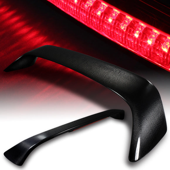 For 1996 - 2000 Honda Civic Coupe / 2DR Rear Trunk Lip Spoiler Wing With LED Brake Light -Real Carbon Fiber