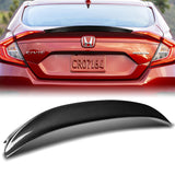 P-Style Rear Trunk Lip Duckbill Spoiler Wing For 2016-2021 Honda Civic X 4-DR / Sedan -Real Carbon Fiber