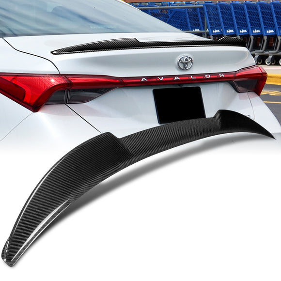 V-Style Rear Trunk Lip Spoiler Wing For 2019-2022 Toyota Avalon -Real Carbon Fiber