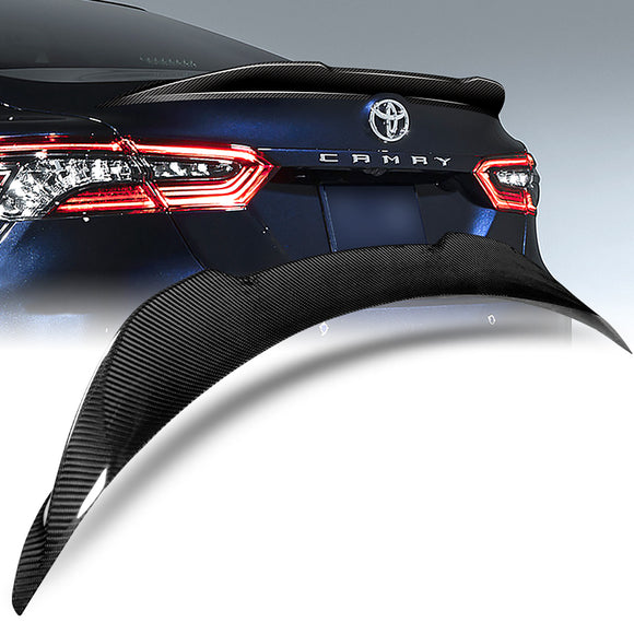 V-Style Rear Trunk Lip Duckbill Spoiler Wing For 2018-2024 Toyota Camry -Real Carbon Fiber
