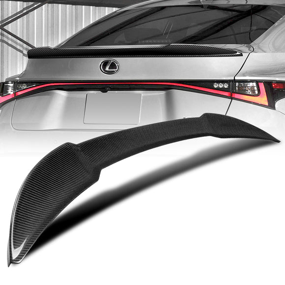 F-Style Rear Trunk Lip Spoiler Wing For 2021 - 2025 Lexus IS300 IS350 IS500 -Real Carbon Fiber
