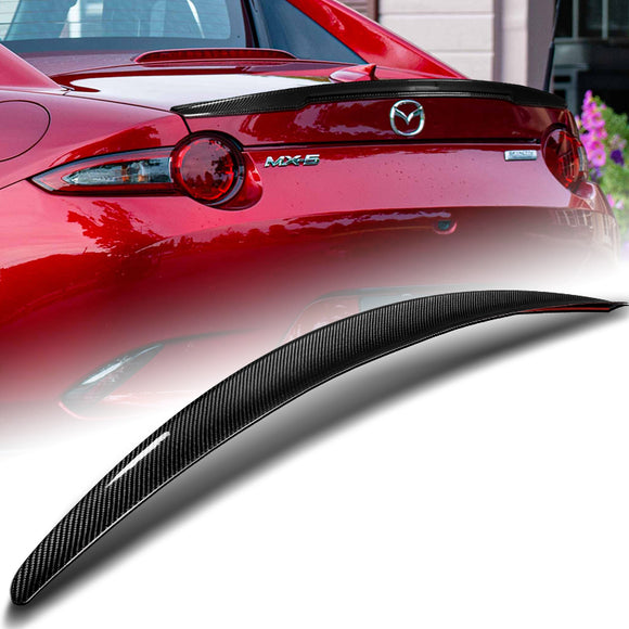 For 2016-2024 Mazda MX-5 Miata STP-Style Real Carbon Fiber Trunk Lid Spoiler Wing