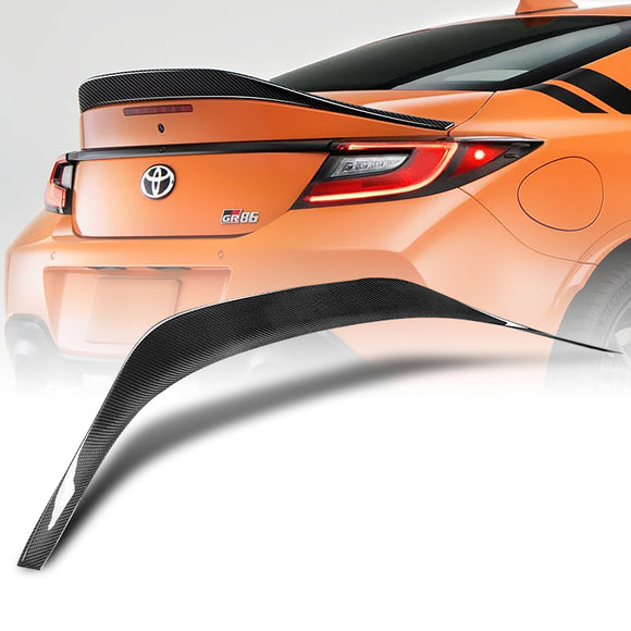 T-Style Rear Trunk Lip Spoiler Wing For 2022-2024 Subaru BRZ / Toyota GR86 -Real Carbon Fiber