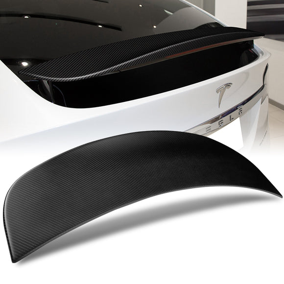 For 2016-2022 Tesla Model X OE-Style Matte Carbon Fiber Rear Trunk Spoiler Wing