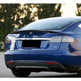 V-Style Rear Trunk Lip Spoiler Wing For 2012-2024 Tesla Model S -Real Carbon Fiber