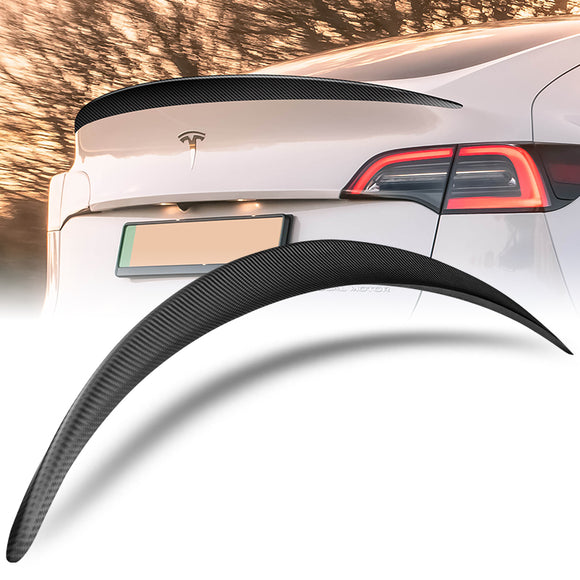 For 2020-2024 Tesla Model Y OE-Style Matt Carbon Fiber Rear Trunk Spoiler Wing