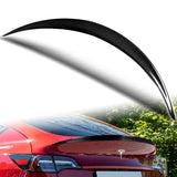 OE-Style Rear Trunk Lip Spoiler Wing For 2020-2024 Tesla Model Y -Real Carbon Fiber