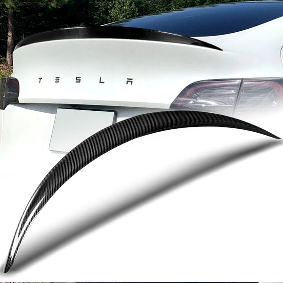 For 2020-2024 Tesla Model Y OE-Style Real Carbon Fiber Rear Trunk Spoiler Wing