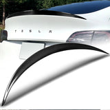 OE-Style Rear Trunk Lip Spoiler Wing For 2020-2024 Tesla Model Y -Real Carbon Fiber