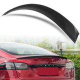 OE-Style Rear Trunk Lip Spoiler Wing For 2012-2024 Tesla Model S -Matte Carbon Fiber
