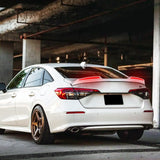W-Power ABS STP-Style Rear Trunk Lip Duckbill Spoiler Wing with LED Sequential Light For 2022-2026 Honda Civic 4-DR/Sedan -Pearl White