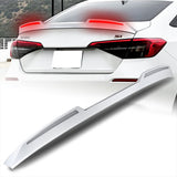 W-Power ABS STP-Style Rear Trunk Lip Duckbill Spoiler Wing with LED Sequential Light For 2022-2026 Honda Civic 4-DR/Sedan -Pearl White