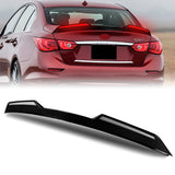 W-Power ABS STP-Style Rear Trunk Lip Duckbill Spoiler Wing with LED Sequential Light For 2014-2024 Infiniti Q50 - Pearl Black