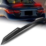 W-Power ABS STP-Style Rear Trunk Lip Duckbill Spoiler Wing with LED Sequential Light For 2014-2024 Infiniti Q50 - Carbon Fiber Look