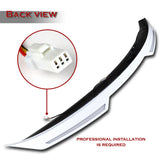 W-Power ABS STP-Style Rear Trunk Lip Duckbill Spoiler Wing with LED Sequential Light For 2014-2024 Infiniti Q50 - Pearl White