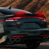 W-Power ABS STP-Style Rear Trunk Lip Duckbill Spoiler Wing with LED Sequential Light For 2018-2023 Kia Stinger - Pearl Black