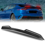 W-Power ABS STP-Style Rear Trunk Lip Duckbill Spoiler Wing with LED Sequential Light For 2018-2023 Kia Stinger - Carbon Fiber Look