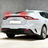 W-Power ABS STP-Style Rear Trunk Lip Duckbill Spoiler Wing with LED Sequential Light For 2018-2023 Kia Stinger - Pearl White