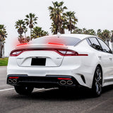 W-Power ABS STP-Style Rear Trunk Lip Duckbill Spoiler Wing with LED Sequential Light For 2018-2023 Kia Stinger - Pearl White