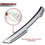 W-Power ABS STP-Style Rear Trunk Lip Duckbill Spoiler Wing with LED Sequential Light For 2018-2023 Kia Stinger - Pearl White